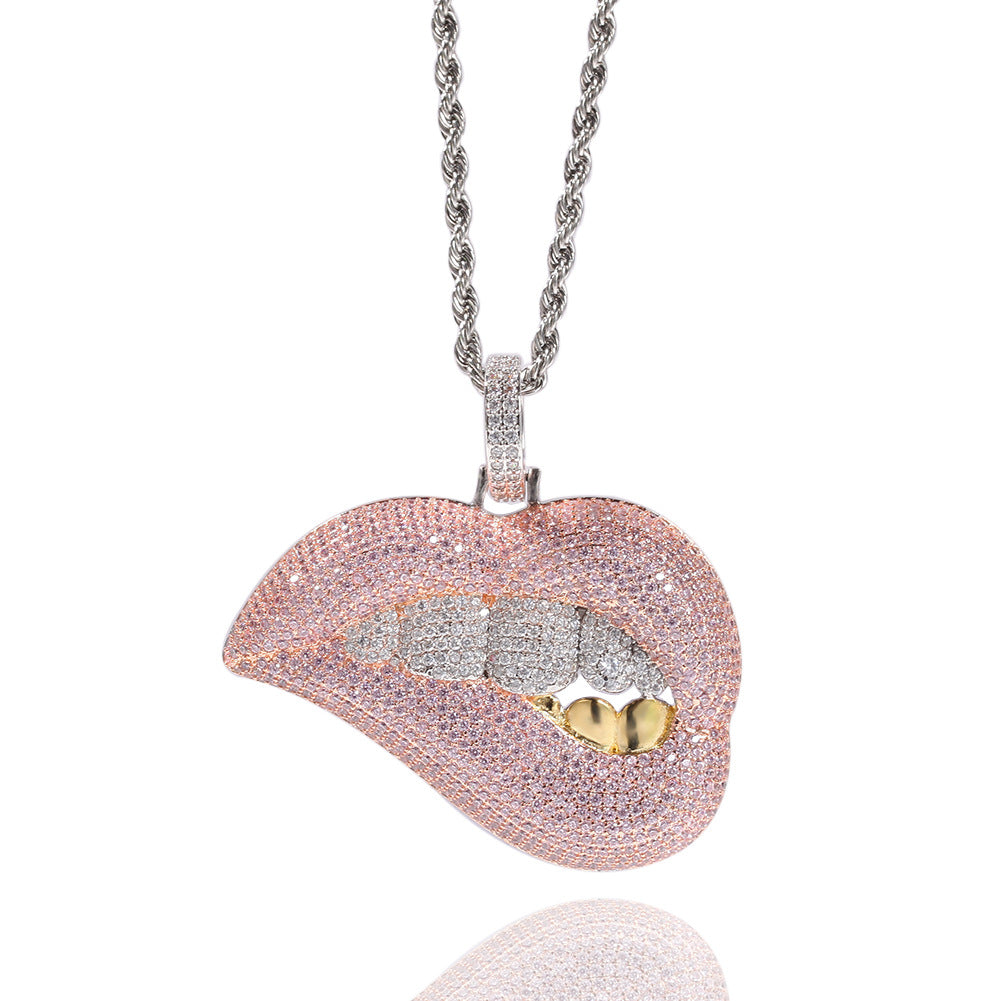 Jewelry Hip Hop Pendant Necklace Copper Set Zircon Hipster Necklace St. Valentine's