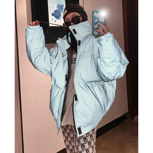 Unisex Coat FOG Reflective Winter Warm Loose Jacket