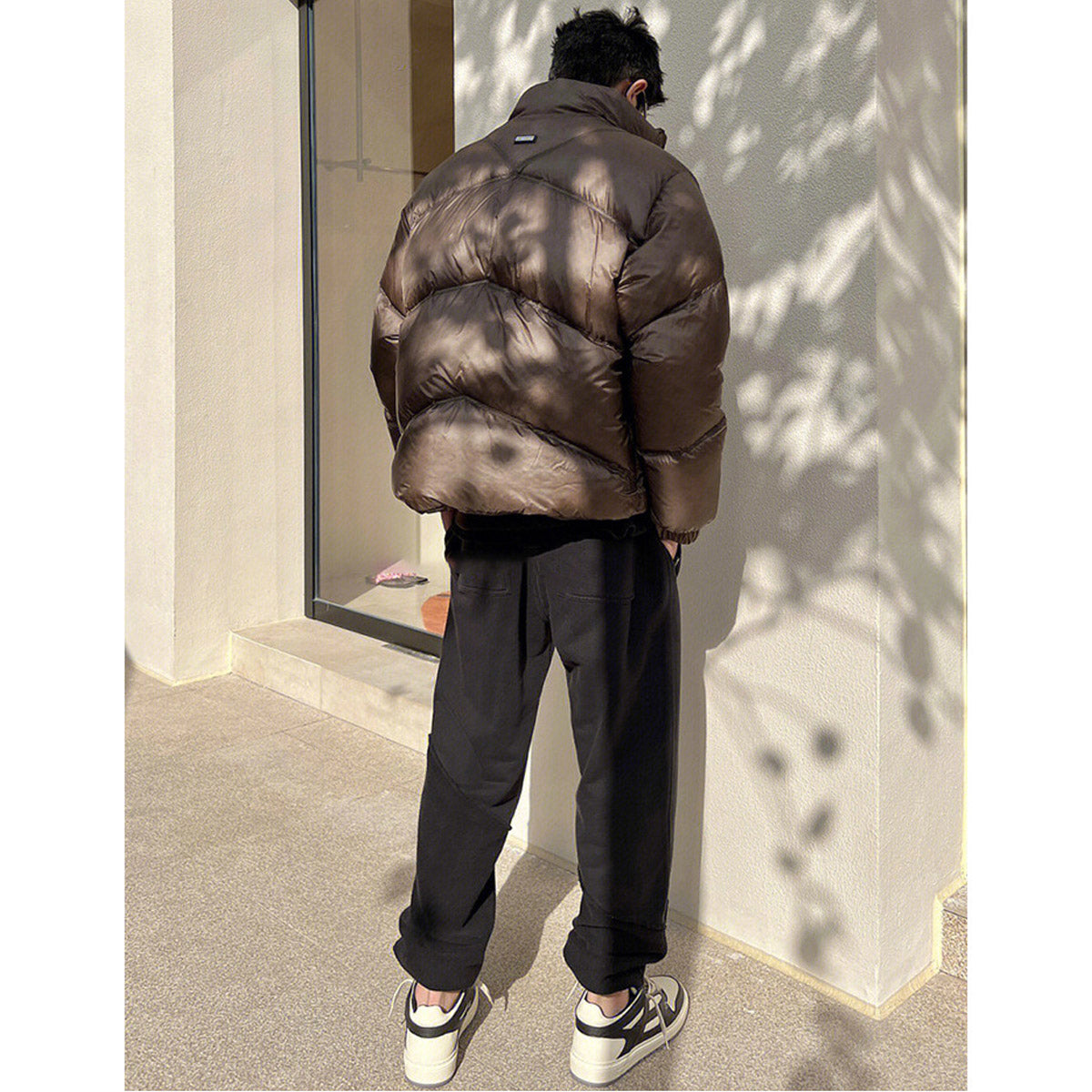 Unisex Coat Represents Stand-Up Collar Simple Coat