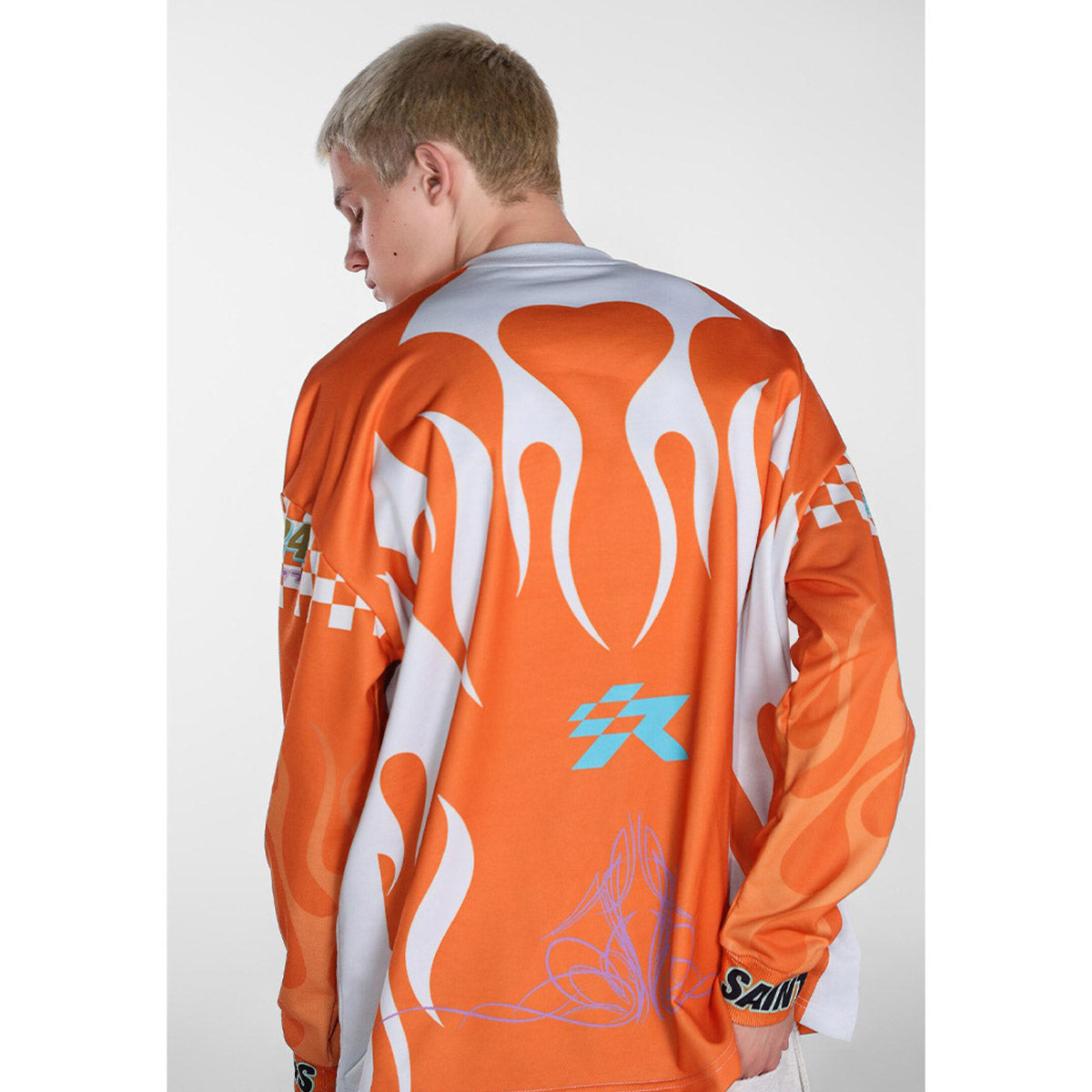 Men Long Sleeve Shirt Saint Michael Loose Long Sleeve Shirt