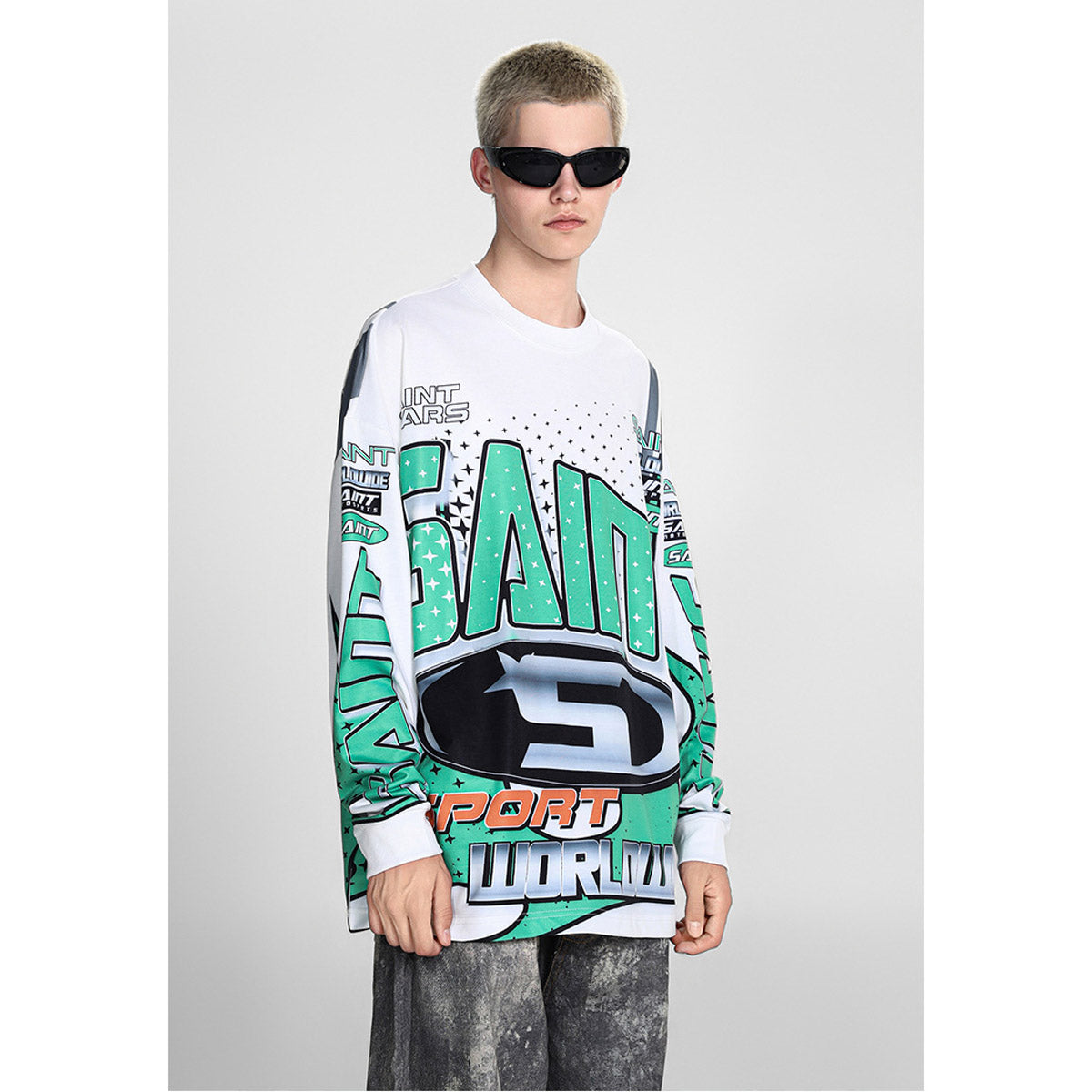 Men Long Sleeve Shirt Saint Michael Loose Long Sleeve Shirt