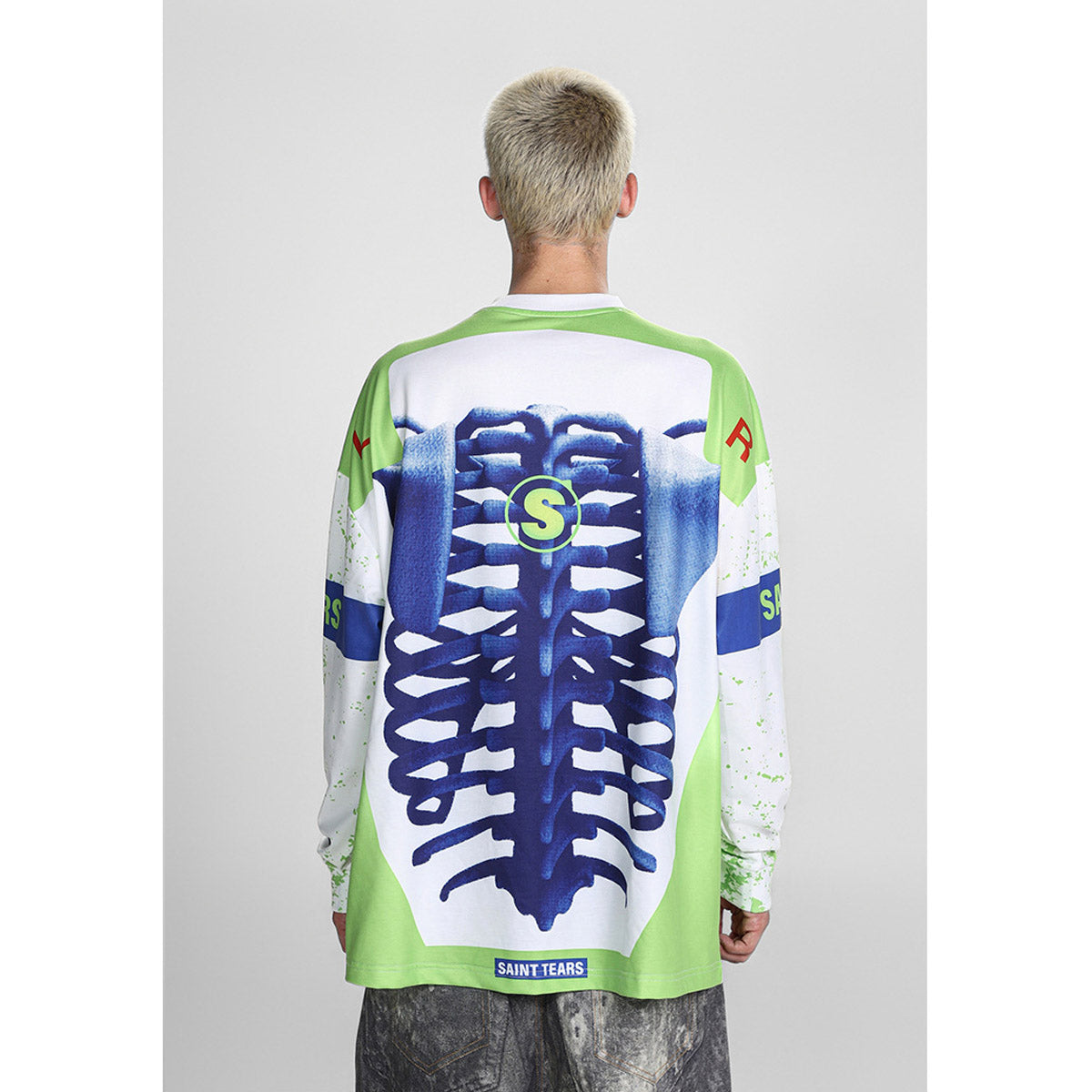 Men Long Sleeve Shirt Saint Michael Loose Long Sleeve Shirt