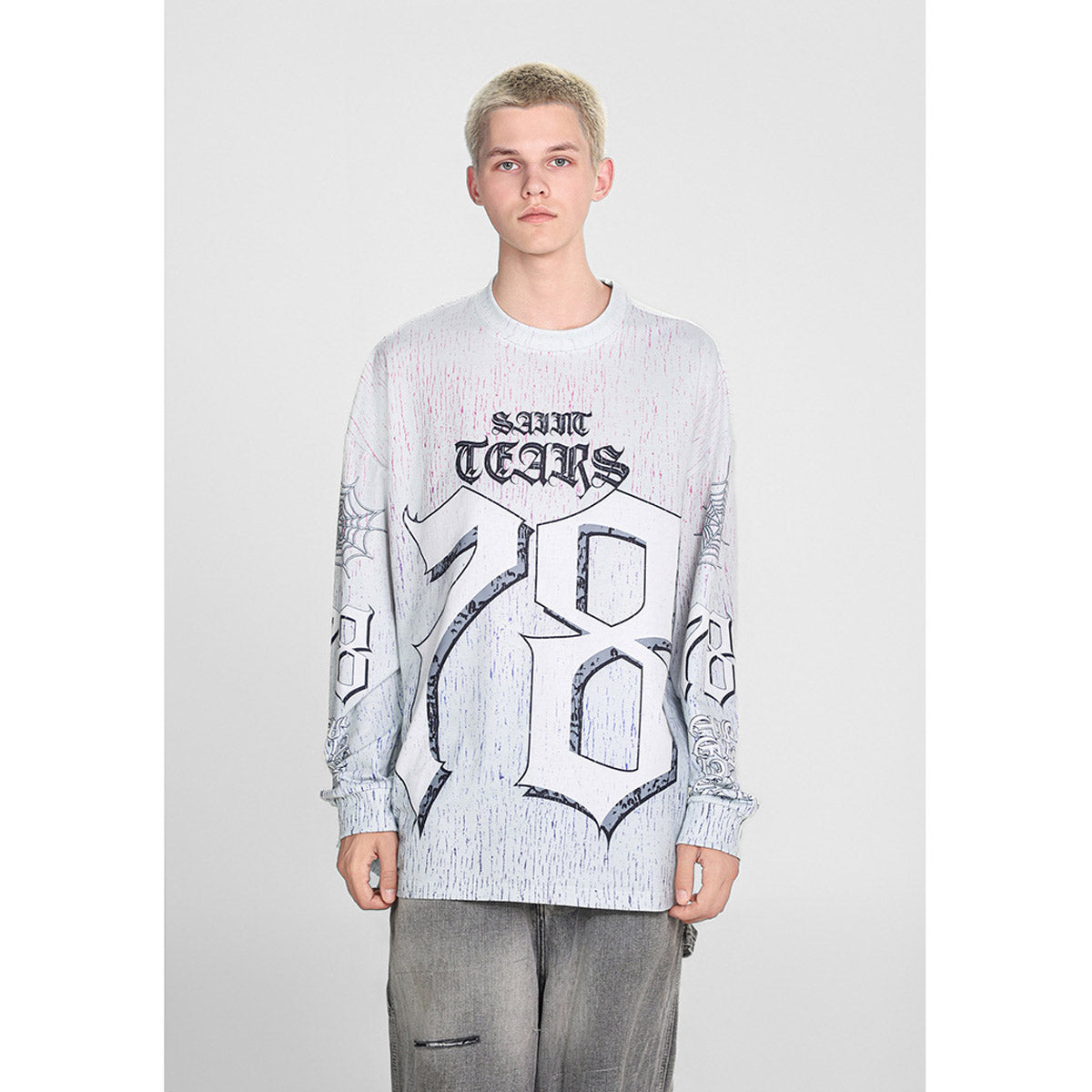 Men Long Sleeve Shirt Saint Michael Loose Long Sleeve Shirt