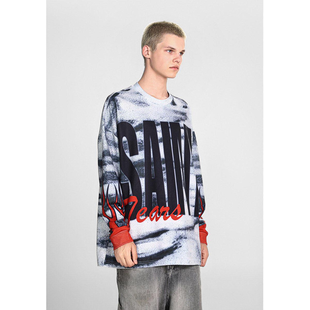 Men Long Sleeve Shirt Saint Michael Loose Long Sleeve Shirt