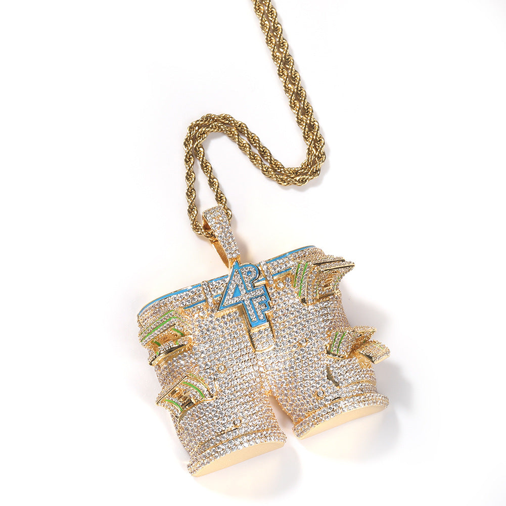 Jewelry 4PF Pants Pendant Necklace Zircon Royalty Far East