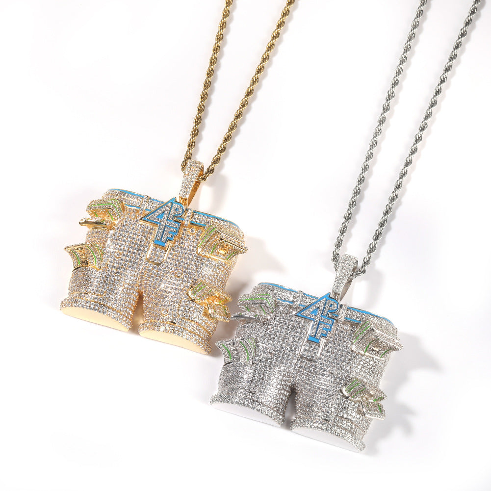 Jewelry 4PF Pants Pendant Necklace Zircon Royalty Far East