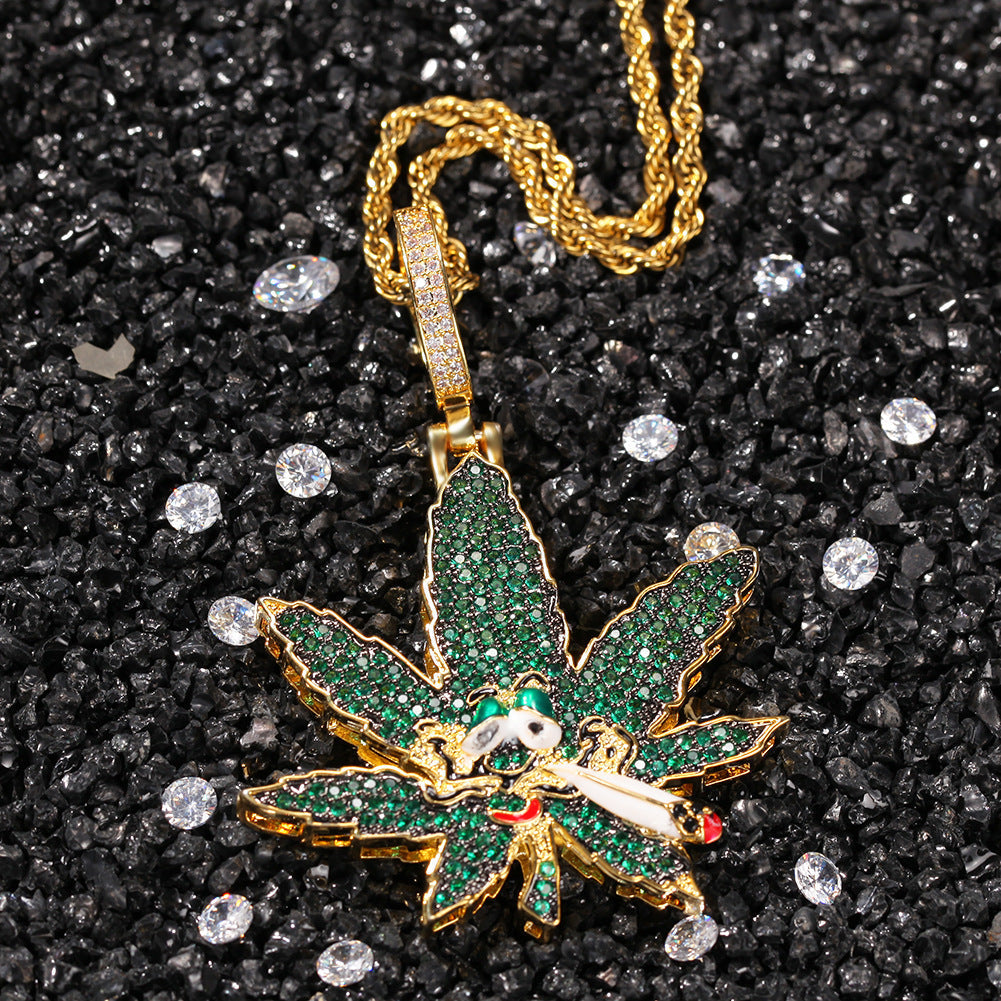 Jewelry HIPHOP Colored Zircon Skull Pendant Necklace Skull Pieces Egypt Pieces Jesus Pieces