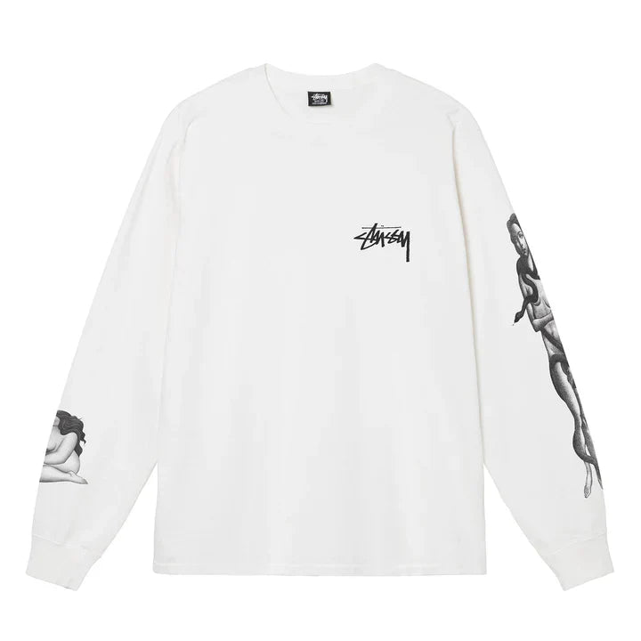 VENUS PIGMENT DYED LS TEE WHITE STUSSY