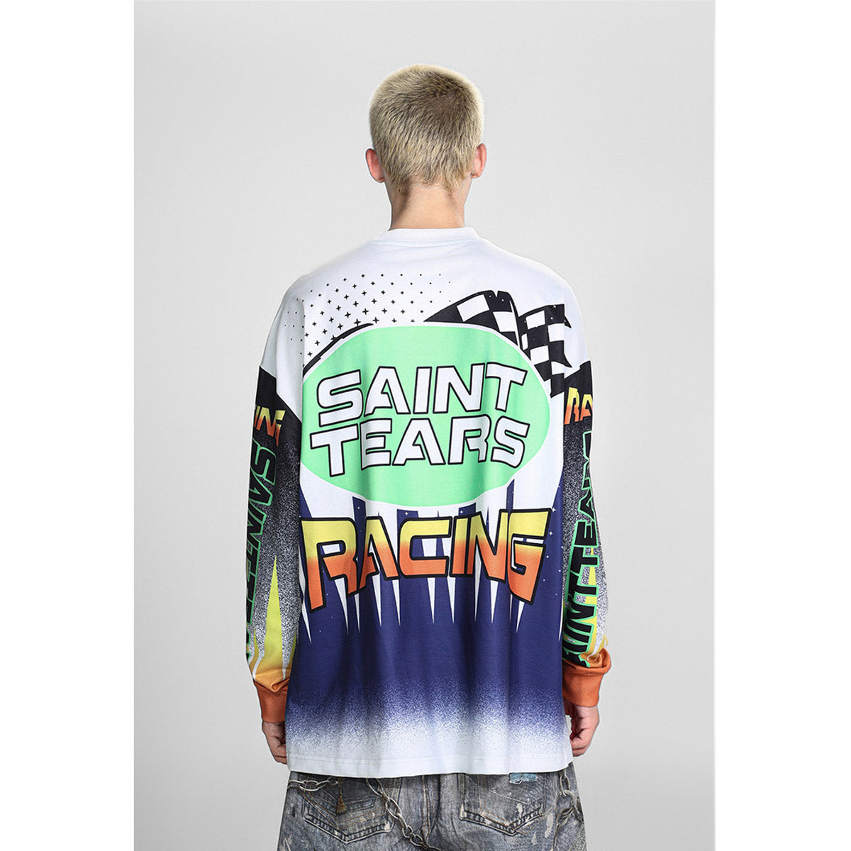 Mens Long Sleeve Shirt Saint Michael Loose Long Sleeve Shirt