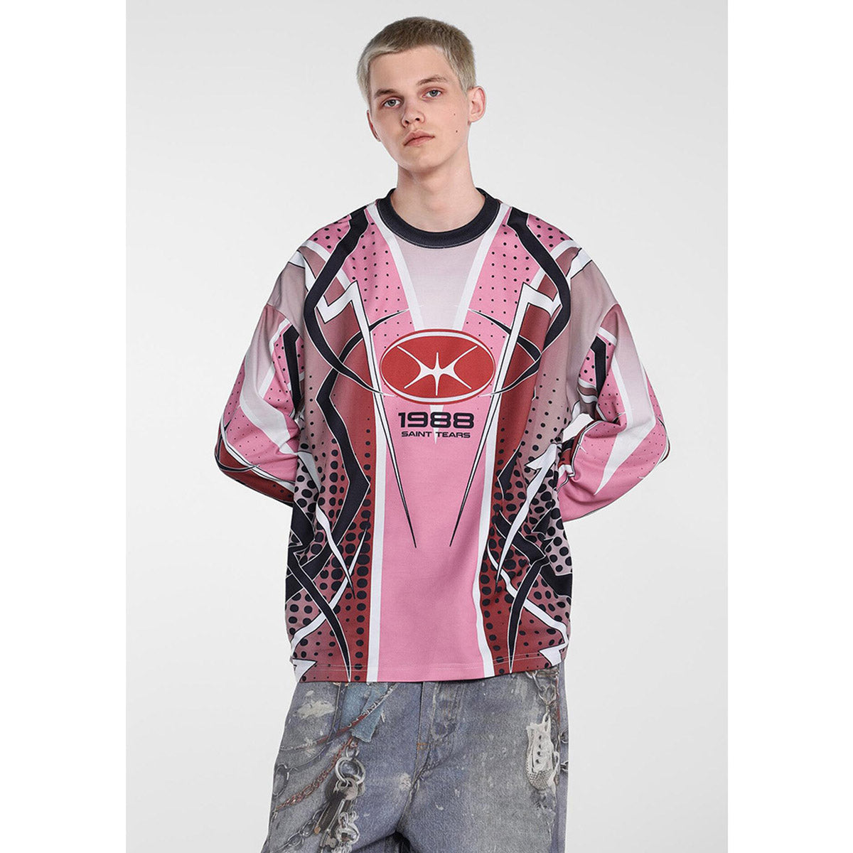 Men Long Sleeve Shirt Saint Michael Loose Long Sleeve Shirt