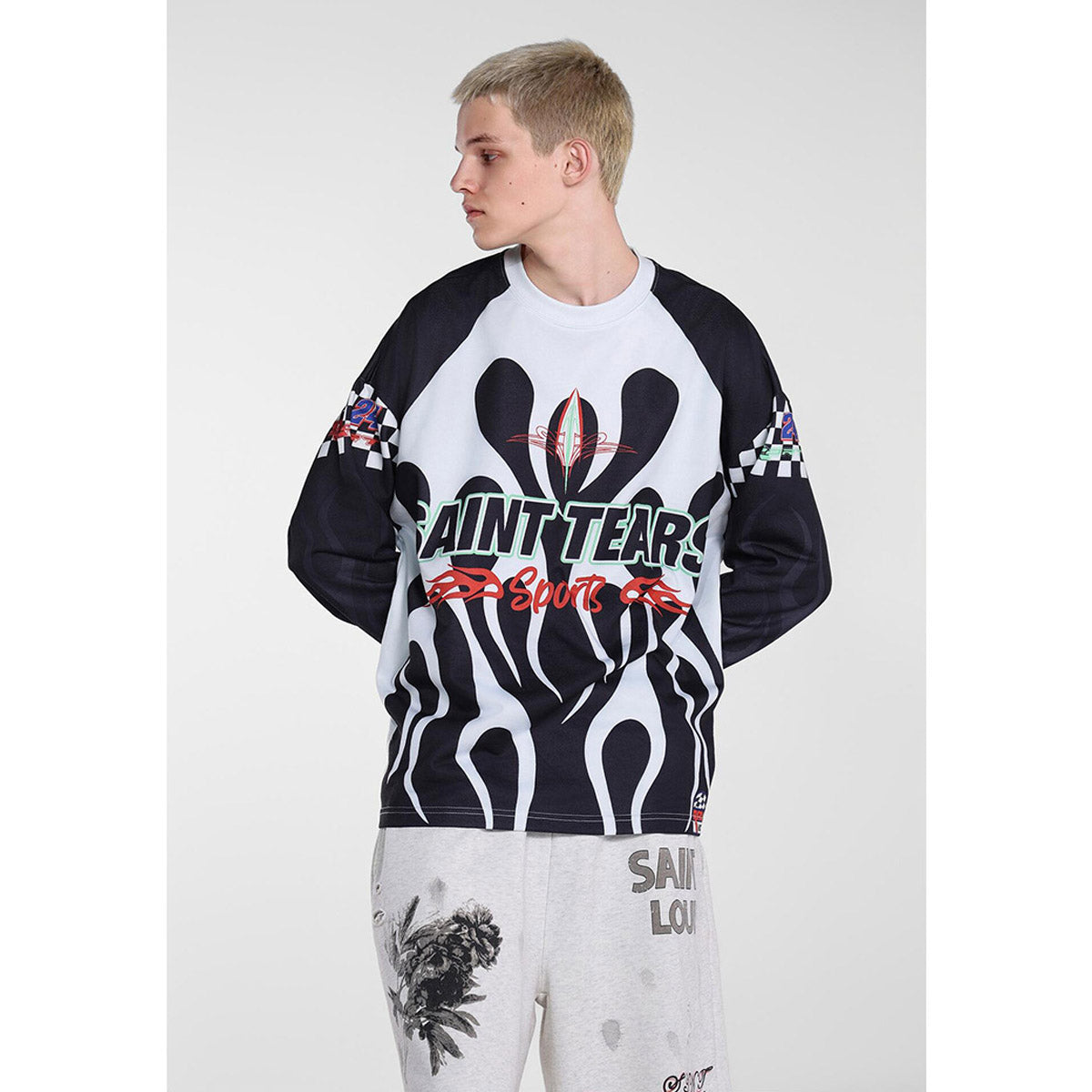 Men Long Sleeve Shirt Saint Michael Loose Long Sleeve Shirt